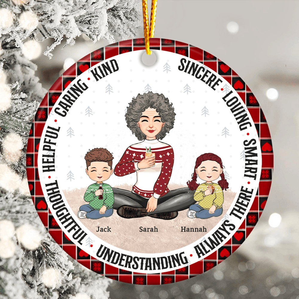 Best Grandma Ornament - Personalized Ceramic Ornament - Christmas Gift For Family