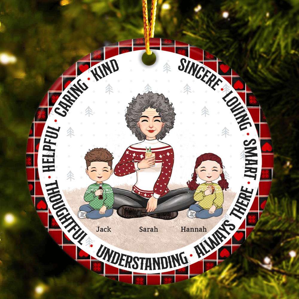 Best Grandma Ornament - Personalized Ceramic Ornament - Christmas Gift For Family