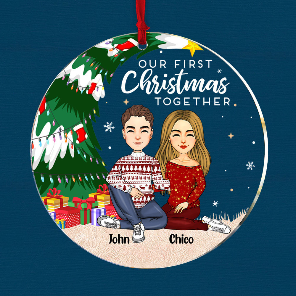 Our First Christmas Together - Personalized Couple Ornament