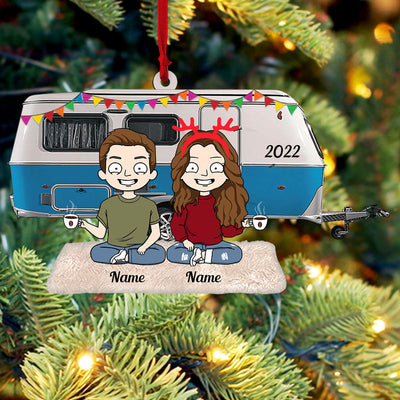 Personalized Couple Ornament - Custom Camping Couple Ornament