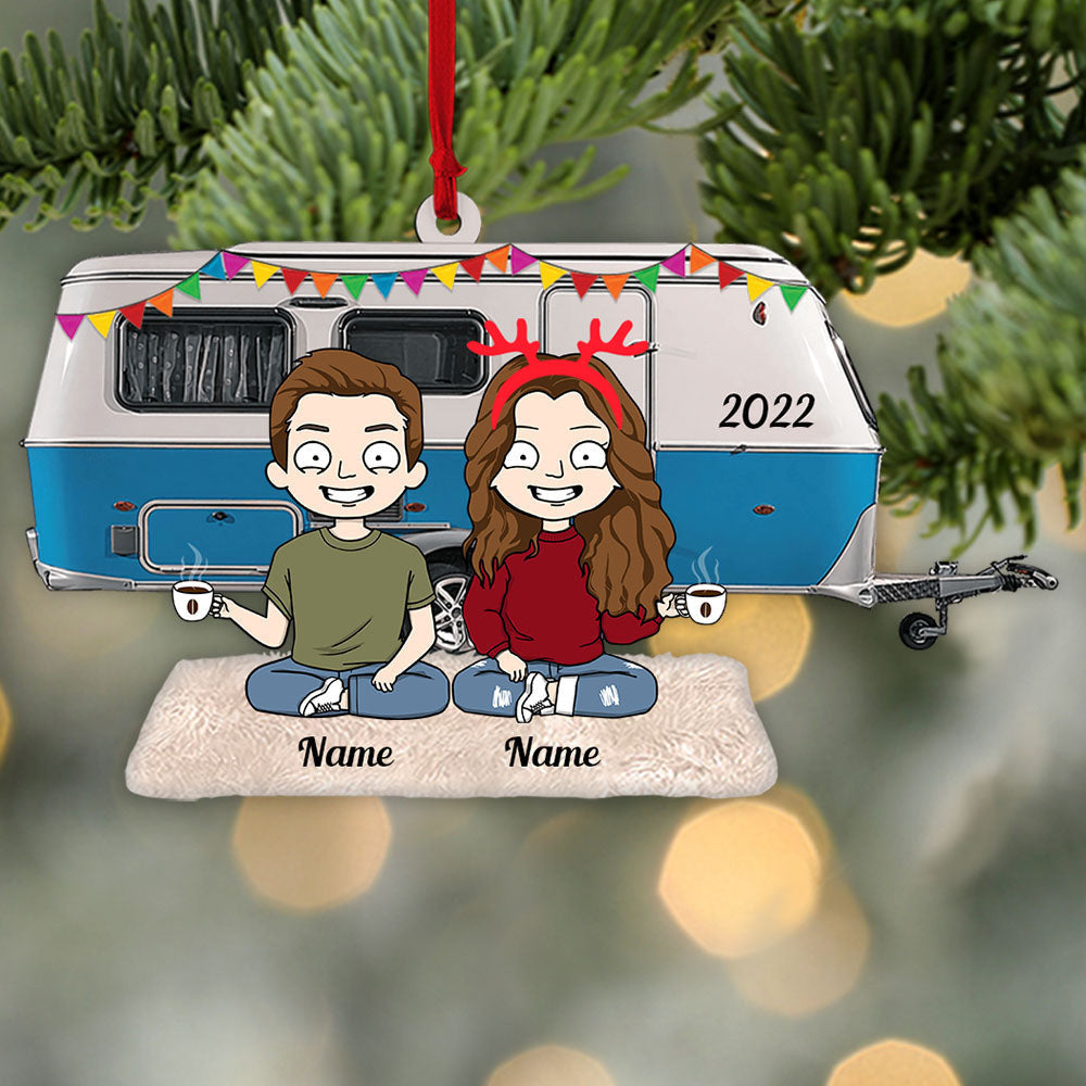 Personalized Couple Ornament - Custom Camping Couple Ornament