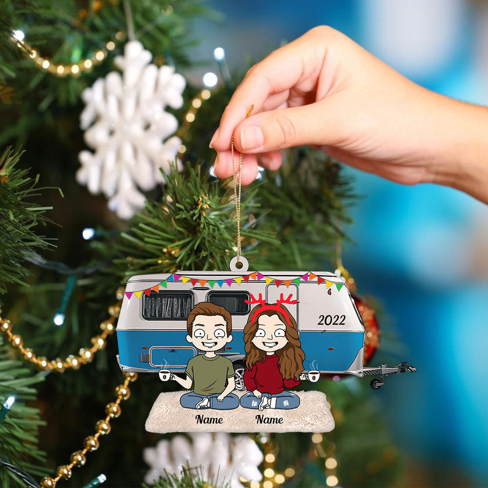 Personalized Couple Ornament - Custom Camping Couple Ornament