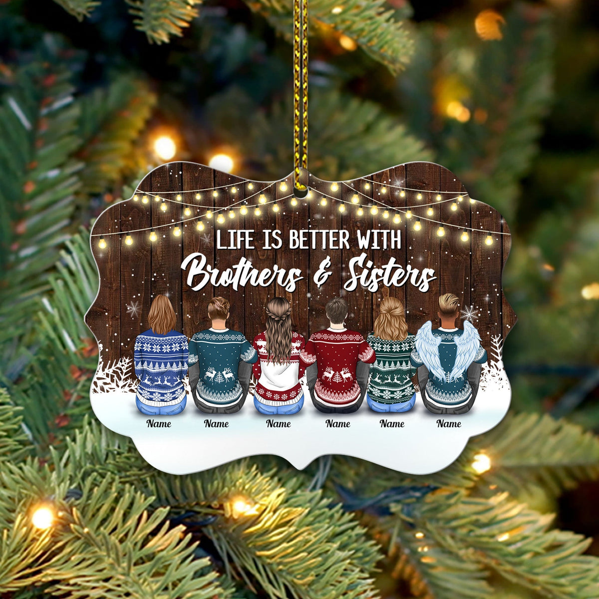 Life Is Better With Sisters And Brothers Personalized Ornament Gift For Sister Brother Christmas Ornaments