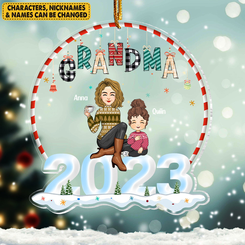 Pattern Grandma Christmas Ornament - Personalized Acrylic Ornament