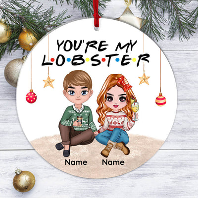 Personalized Ornament For Couples Gift For Husband Wife - You're My Lobster - Couple Sitting Acrylic Ornament