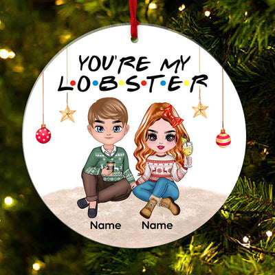 Personalized Ornament For Couples Gift For Husband Wife - You're My Lobster - Couple Sitting Acrylic Ornament