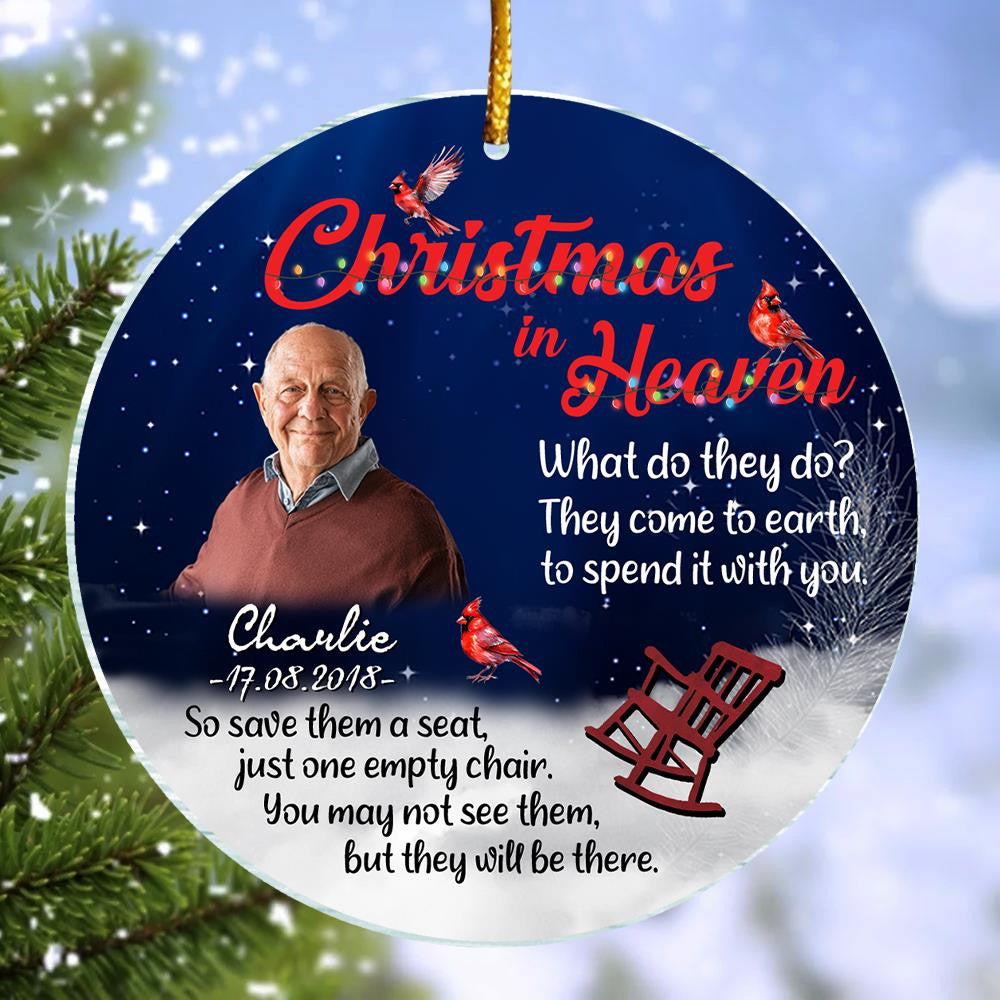 Christmas In Heaven - Personalized Ornament - Memorial Gift For Family