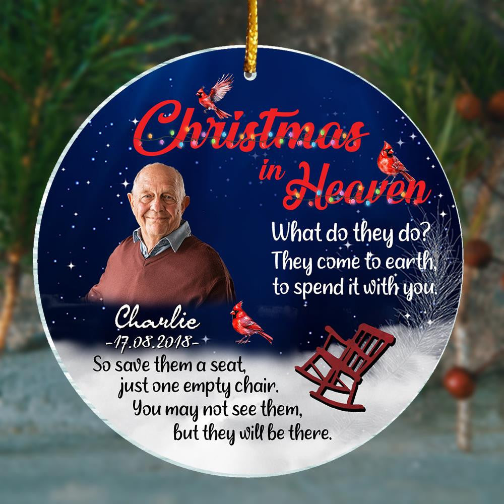 Christmas In Heaven - Personalized Ornament - Memorial Gift For Family