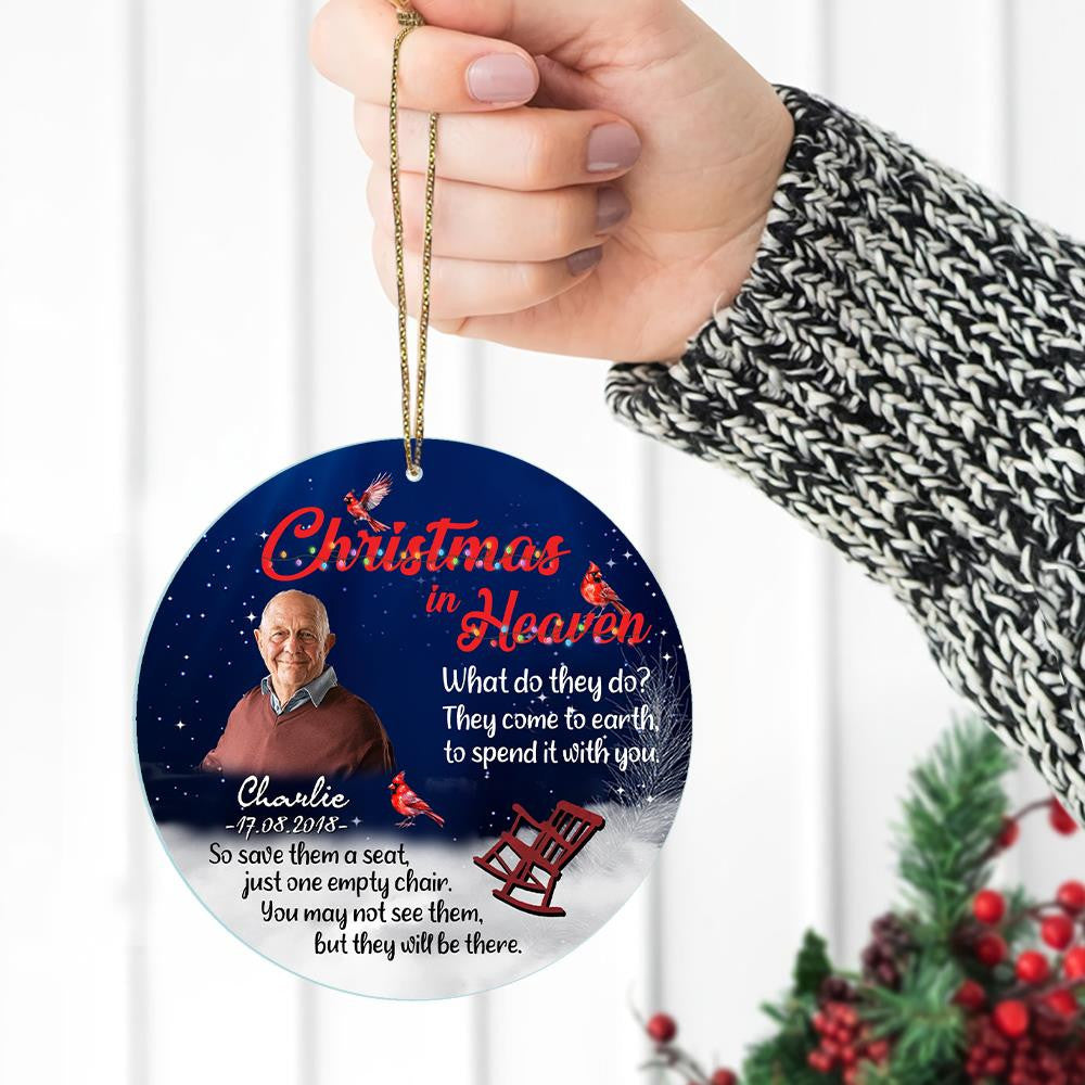 Christmas In Heaven - Personalized Ornament - Memorial Gift For Family