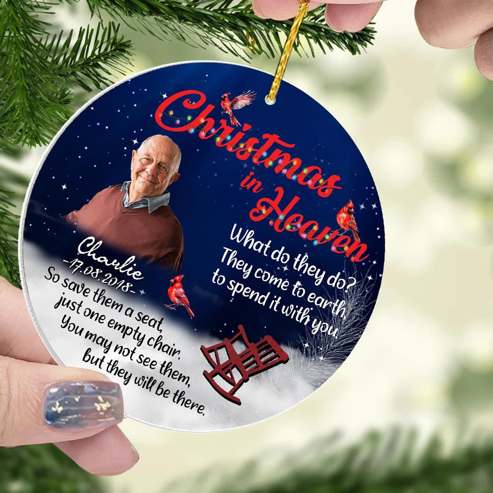 Christmas In Heaven - Personalized Ornament - Memorial Gift For Family