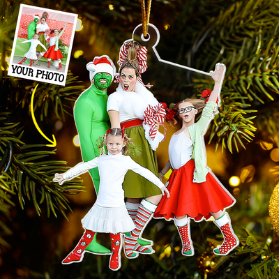 Custom Photo Ornament Gift For Family - Personalized Photo First Christmas Family Ornament