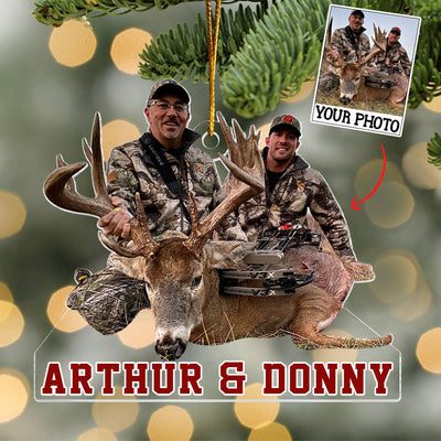 Happy Hunting Moment Bowhunting Christmas Ornament - Personalized Ornament Gifts For Hunting Lovers