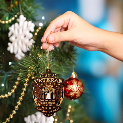 I Am A Veteran My Oath Of Enlistment Has No Expiration Date Personalized Acrylic Ornament Gift For Veteran Christmas Gift