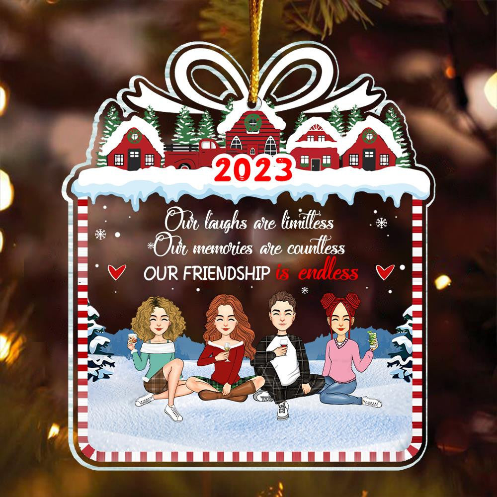 Our Friendship Is Endless - Personalized Acrylic Ornament Gift For Friend