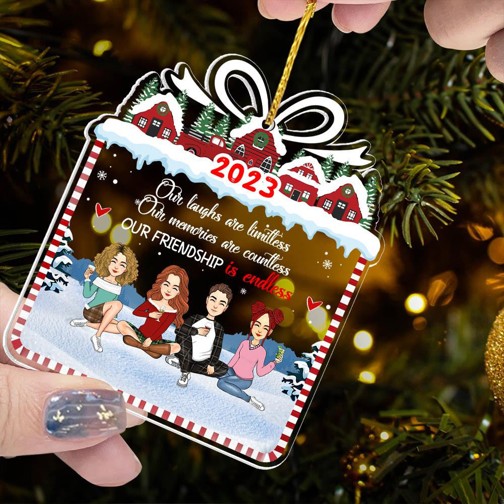 Our Friendship Is Endless - Personalized Acrylic Ornament Gift For Friend