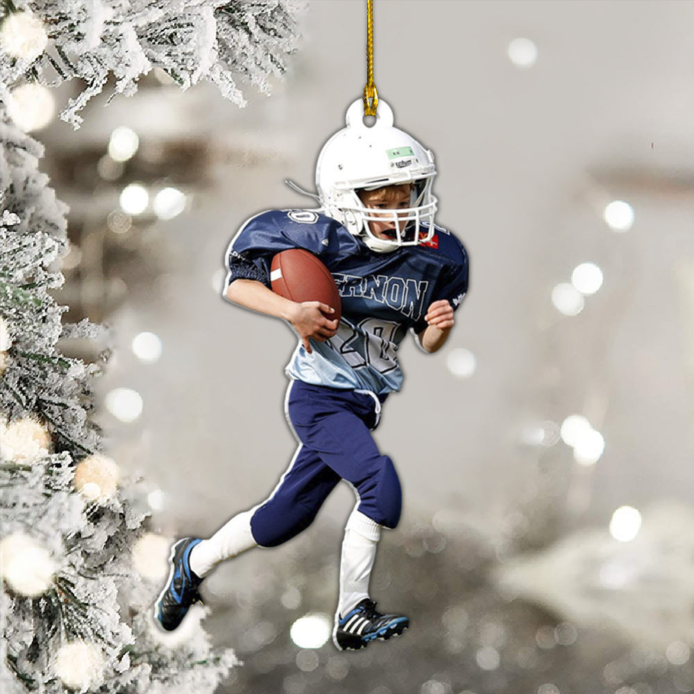 American Football Player Photo Personalized Ornament Gift For Football Player Football Lovers