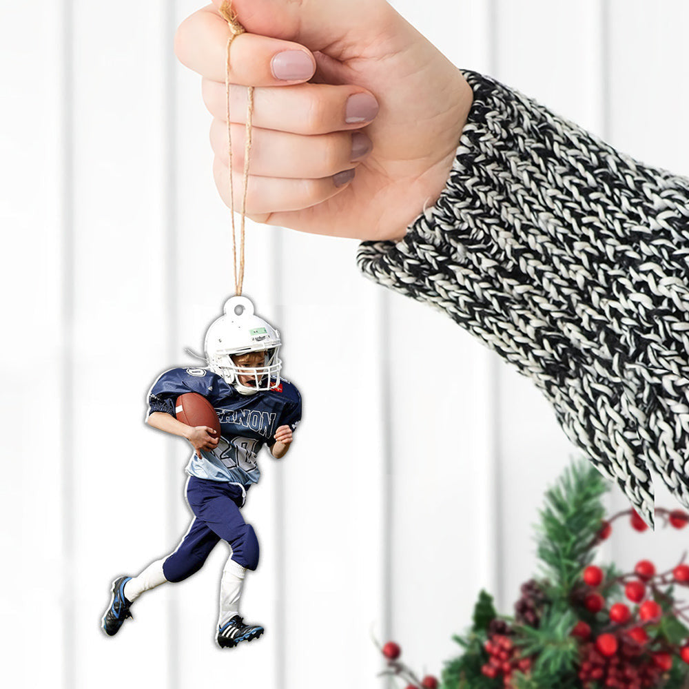 American Football Player Photo Personalized Ornament Gift For Football Player Football Lovers