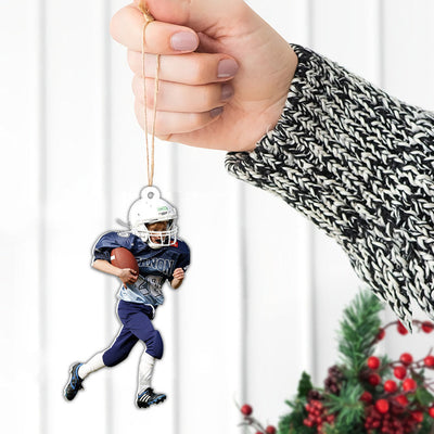 American Football Player Photo Personalized Ornament Gift For Football Player Football Lovers