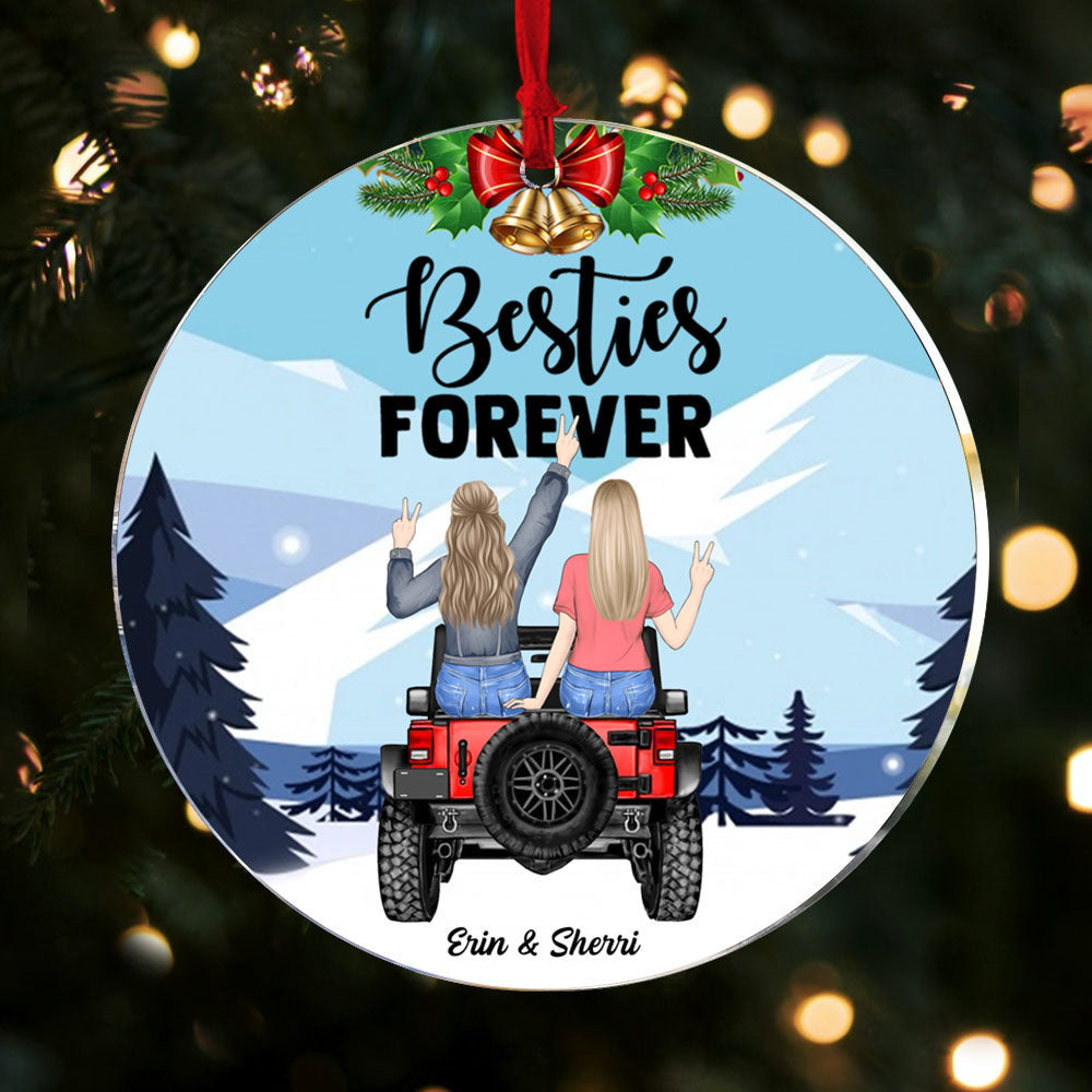 Besties Forever Personalized Ornament Gift For Best Friend Besties Sister