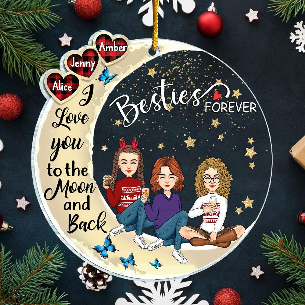 I Love You To The Moon And Back Memorial Gift For Sisters Loss, Christmas Gift For Sisters