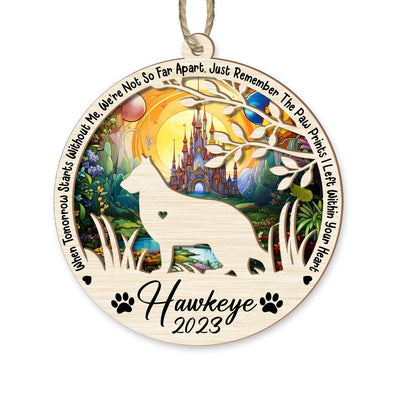 Dog Memorial Suncatcher Personalized Ornament - Loss Of Pet Sympathy Gift - Handmade Custom Name And Dog Breed Decor, Engraved Dog Lovers Gift