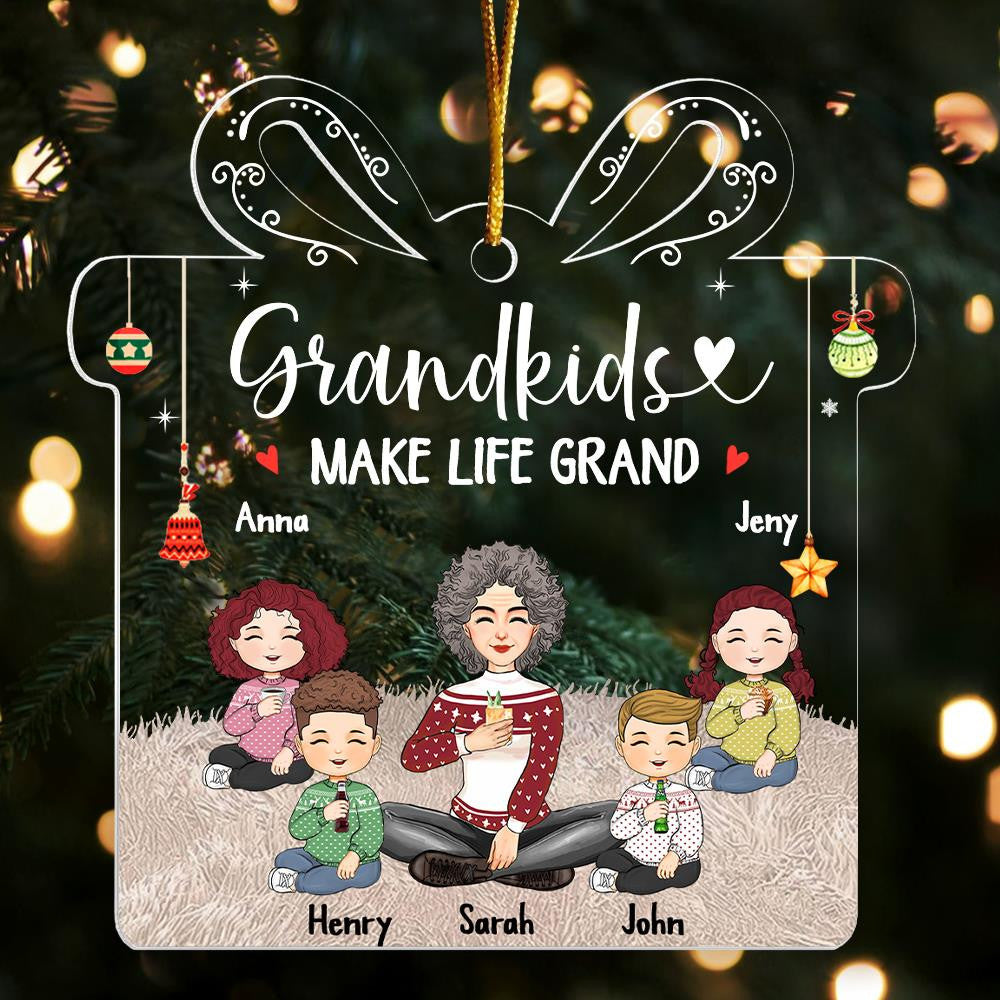 Grandkids Make Life Grand Personalized Acrylic Ornament