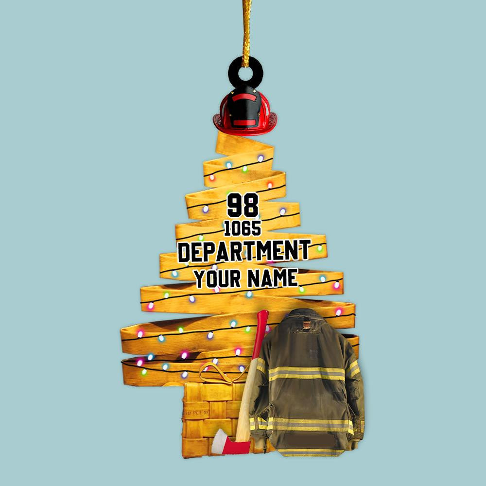 Unique Fire Hose Christmas Tree Personalized Ornament