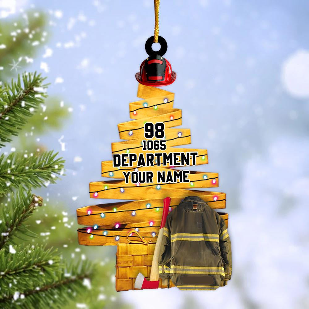 Unique Fire Hose Christmas Tree Personalized Ornament