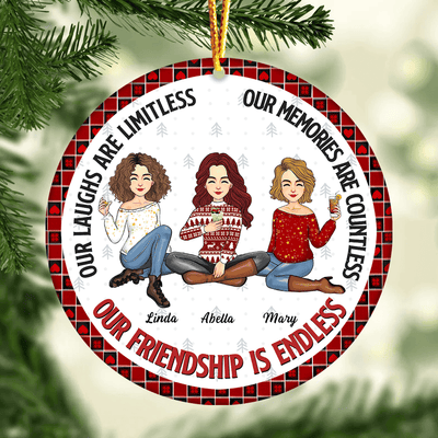 Our Friendship Is Endless - Personalized Ceramic Ornament
