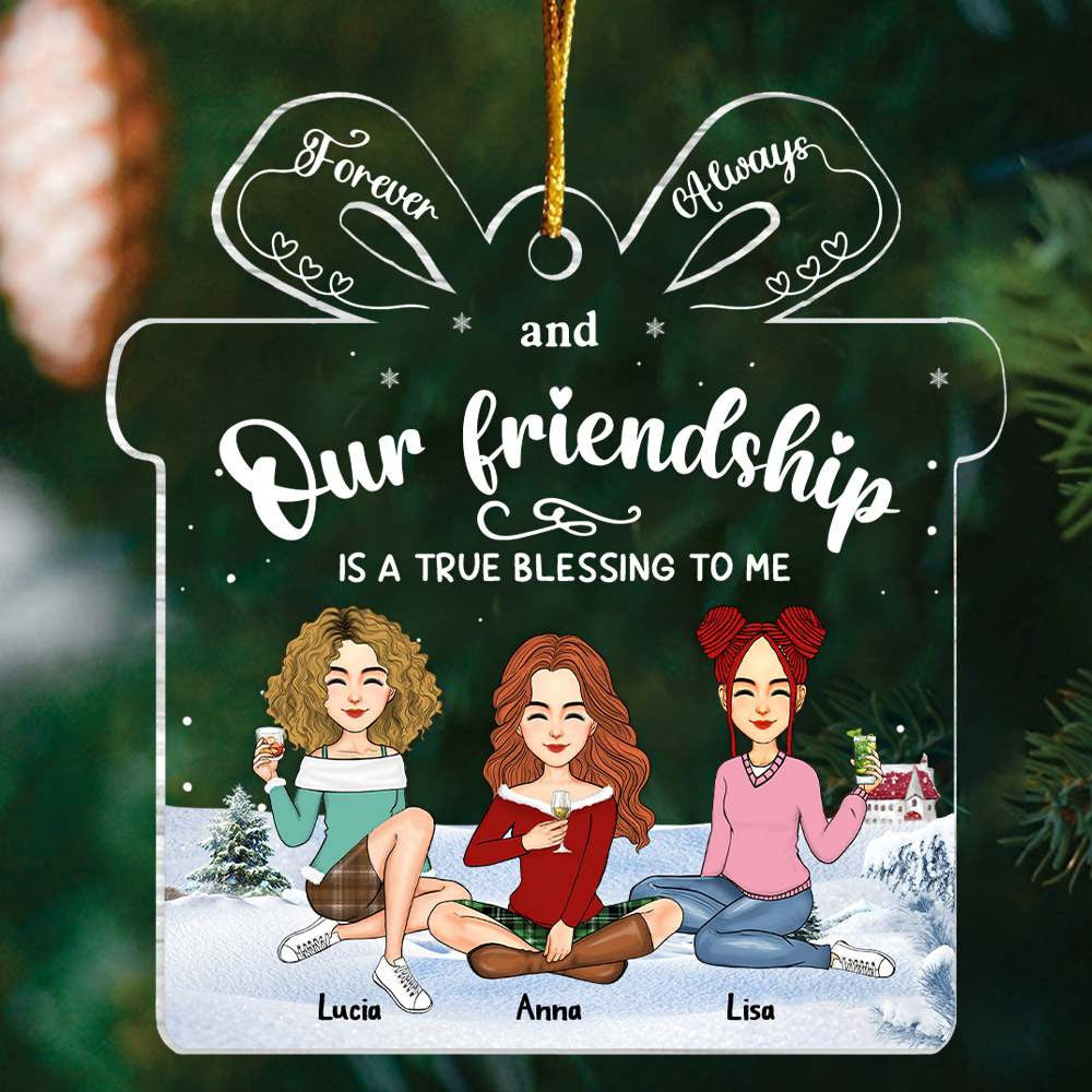 Friendship Is A True Blessing To Me - Personalized Acrylic Ornament