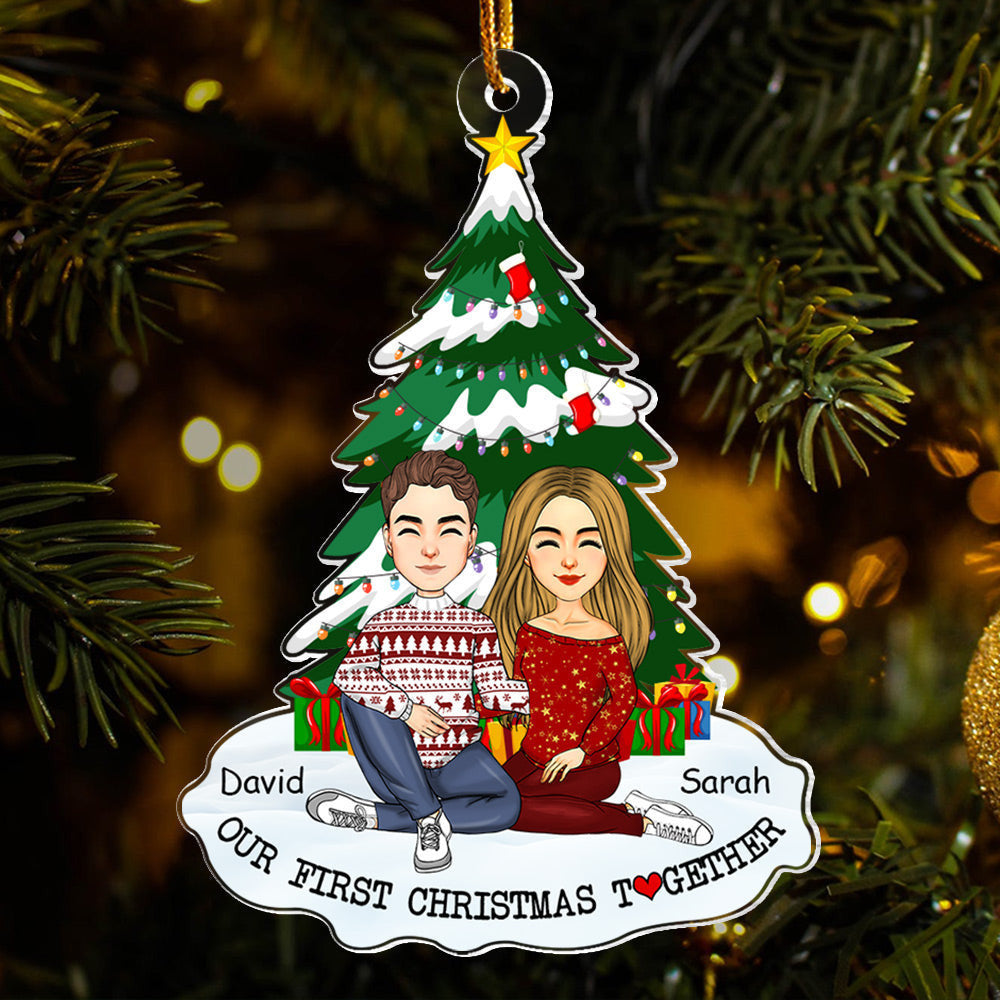 Our First Christmas Together - Personalized Couple Ornament