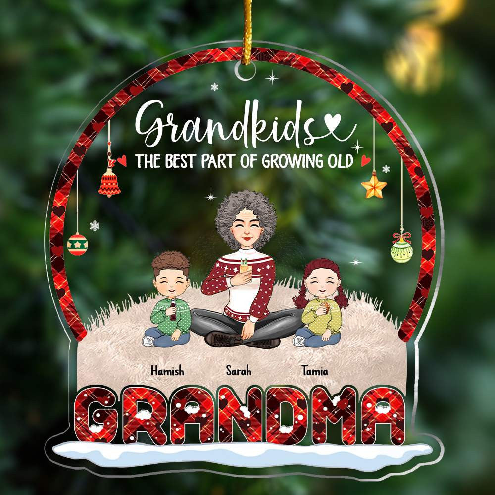 Grandkids The Best Part Of Growing Old - Personalized Acrylic Ornament