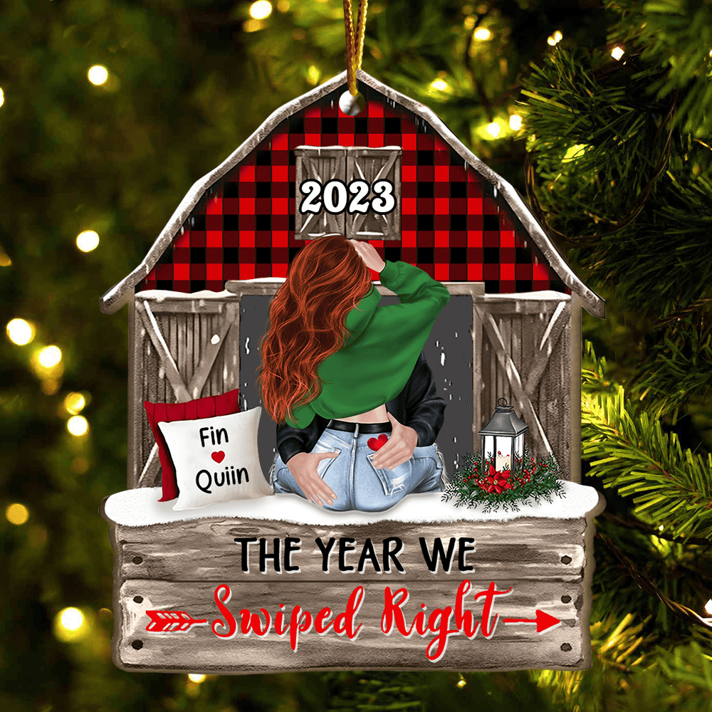 The Year We Swiped Right - Customized Couple Ornament