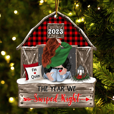 The Year We Swiped Right - Customized Couple Ornament