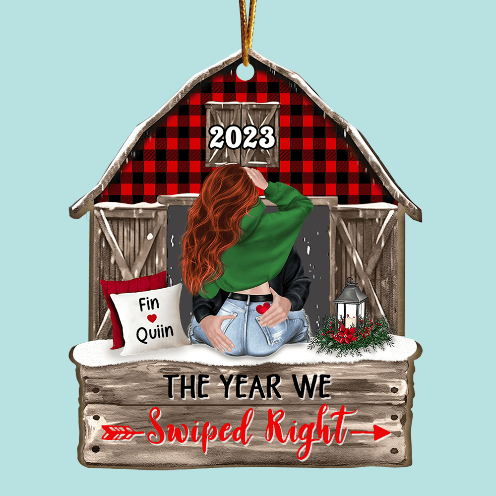 The Year We Swiped Right - Customized Couple Ornament