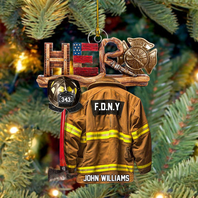 Firefighter Hero Personalized Christmas Acrylic Ornament