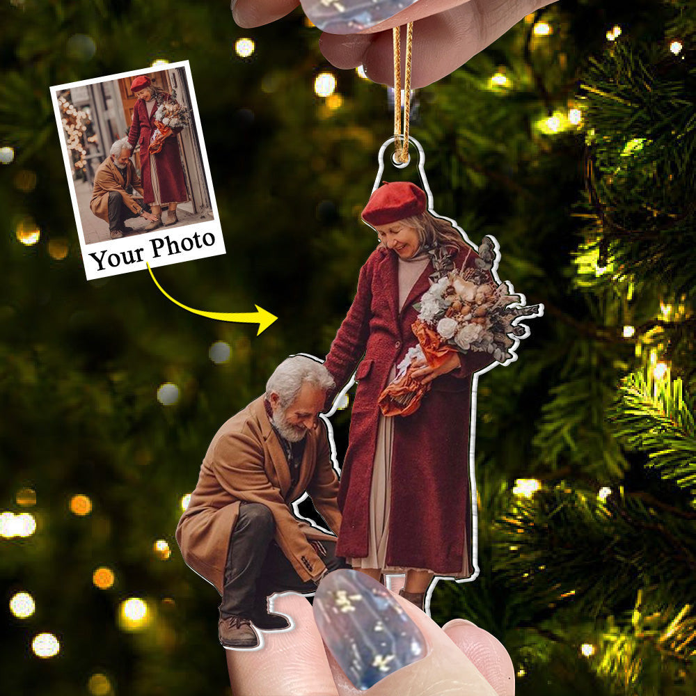 Custom Photo Acrylic Ornament Gift For Old Couple