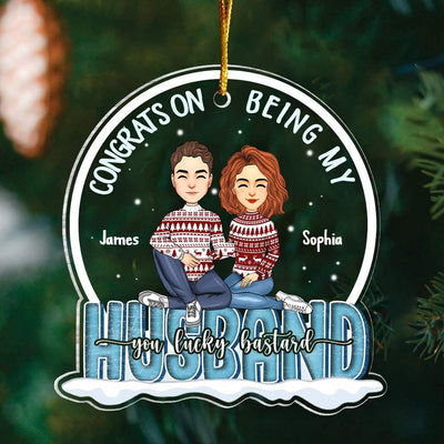 Congrats On Being My Husband Personalized Acrylic Ornament Gift For Husband