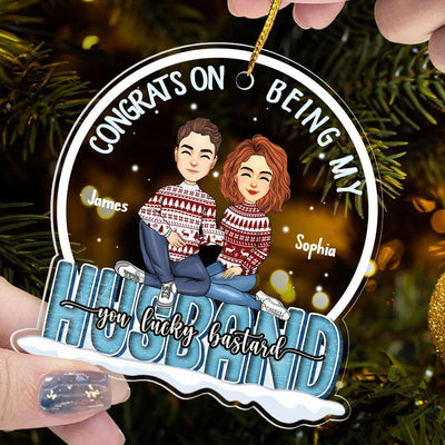 Congrats On Being My Husband Personalized Acrylic Ornament Gift For Husband