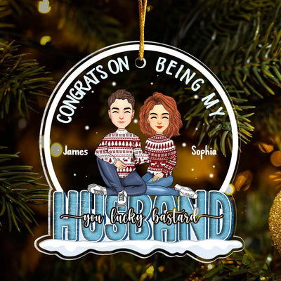 Congrats On Being My Husband Personalized Acrylic Ornament Gift For Husband