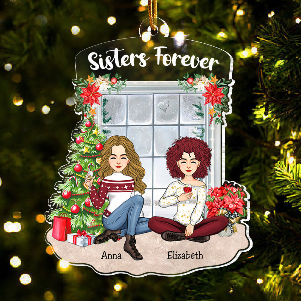 Sisters Forever Personalized Acrylic Ornament Gift For Best Friends