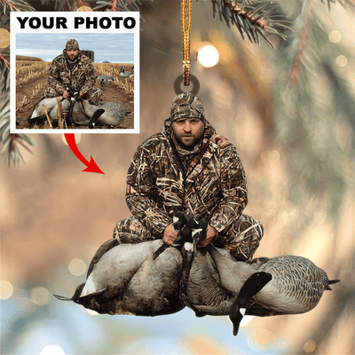 Customized Photo Hunting Couple Ornament - Christmas Ornament Gift For Hunting Couple, Wife, Husband