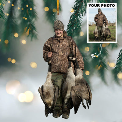 Customized Photo Hunting Couple Ornament - Christmas Ornament Gift For Hunting Couple, Wife, Husband