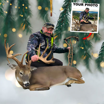Customized Photo Hunting Couple Ornament - Christmas Ornament Gift For Hunting Couple, Wife, Husband