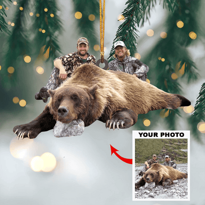 Customized Photo Hunting Couple Ornament - Christmas Ornament Gift For Hunting Couple, Wife, Husband