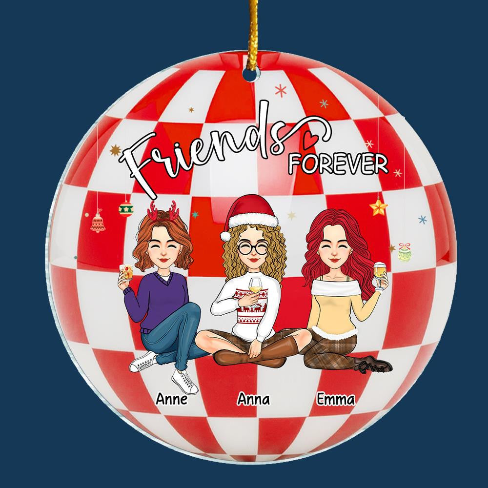 Luxury Ornament Besties Forever - Personalized Acrylic Ornament Christmas Gift For Best Friends, Bff, Sisters