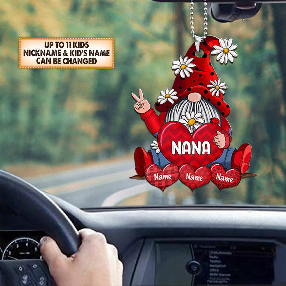 Gnomes With Hearts Car Ornament Personalized Ornament Gift For Grandma