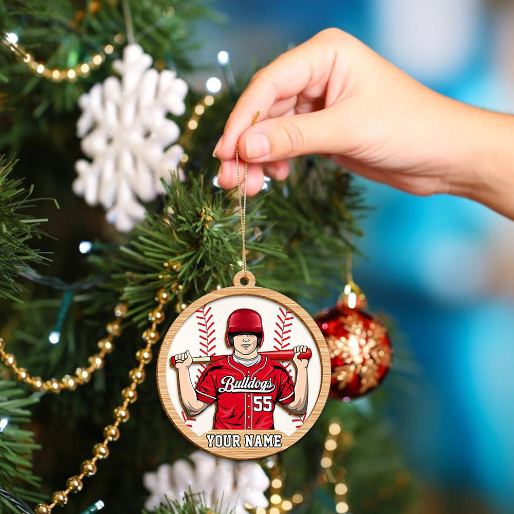 Personalized Ornament Gifts For Family - Custom Ornaments Gift For Family - Baseball Player Ornament