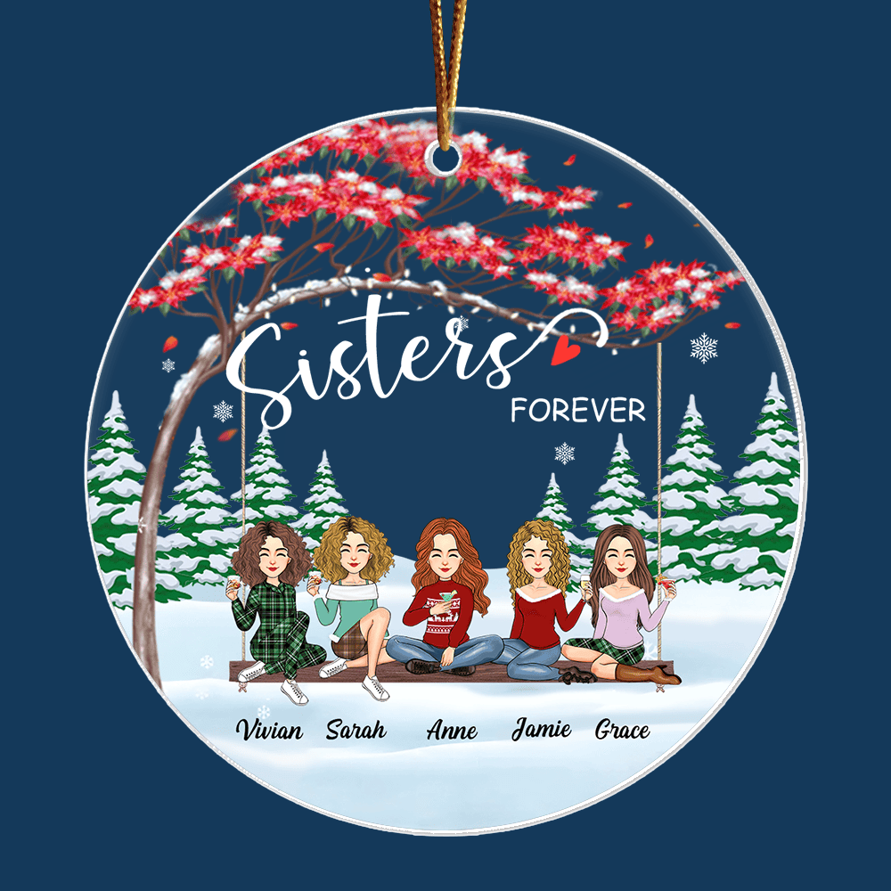 Sisters Forever Personalized Acrylic Ornament Gift For Best Friends