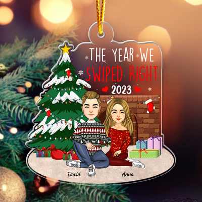 The Year We Swiped Right - Personalized Couple Ornament